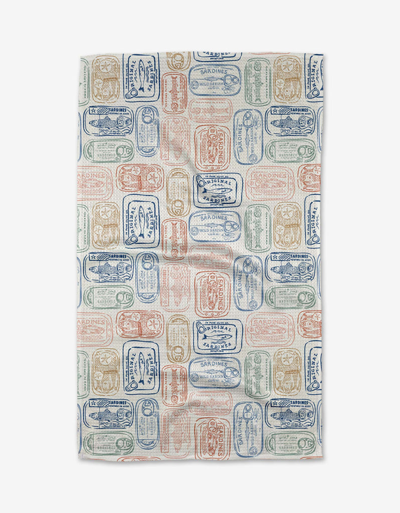 tinned sardines tea towel