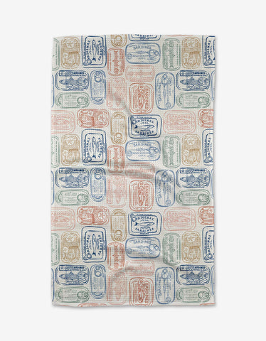 tinned sardines tea towel