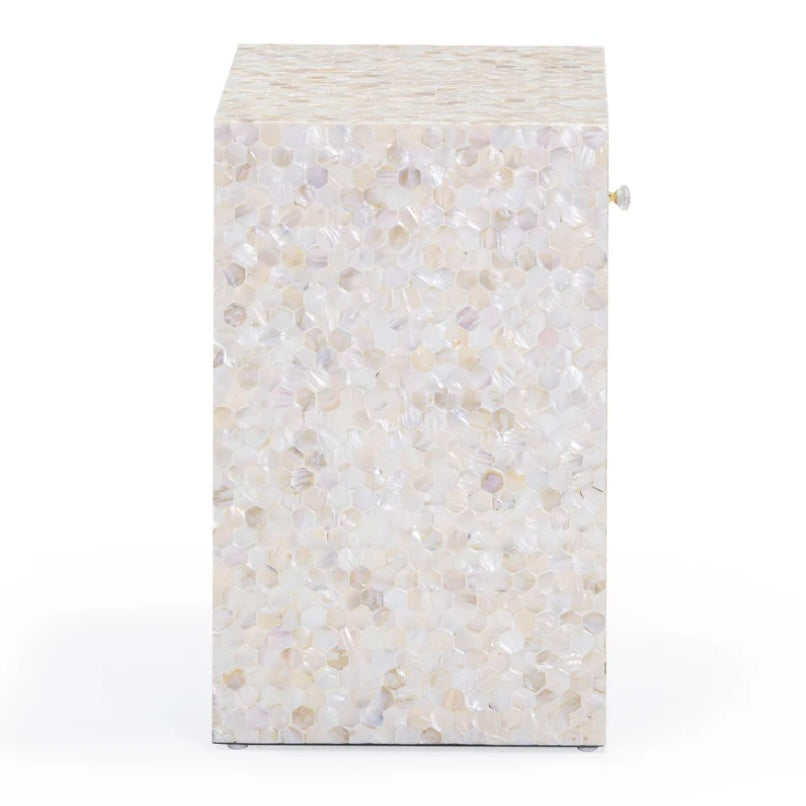 natural mother of pearl inlaid nightstand