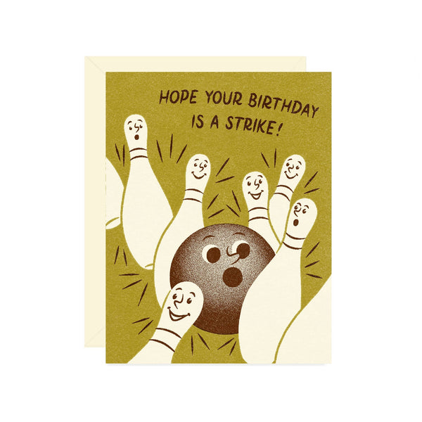 bowling pins birthday card