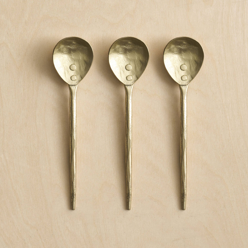 brass small spoons {set of 3}