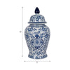 white/blue ceramic chinoiserie temple jar
