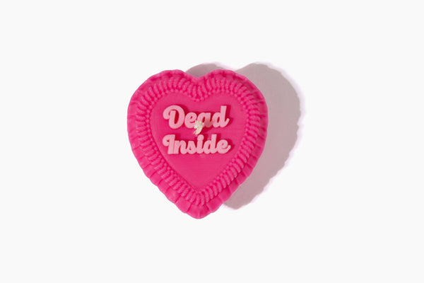 dead inside vintage heart cake candle