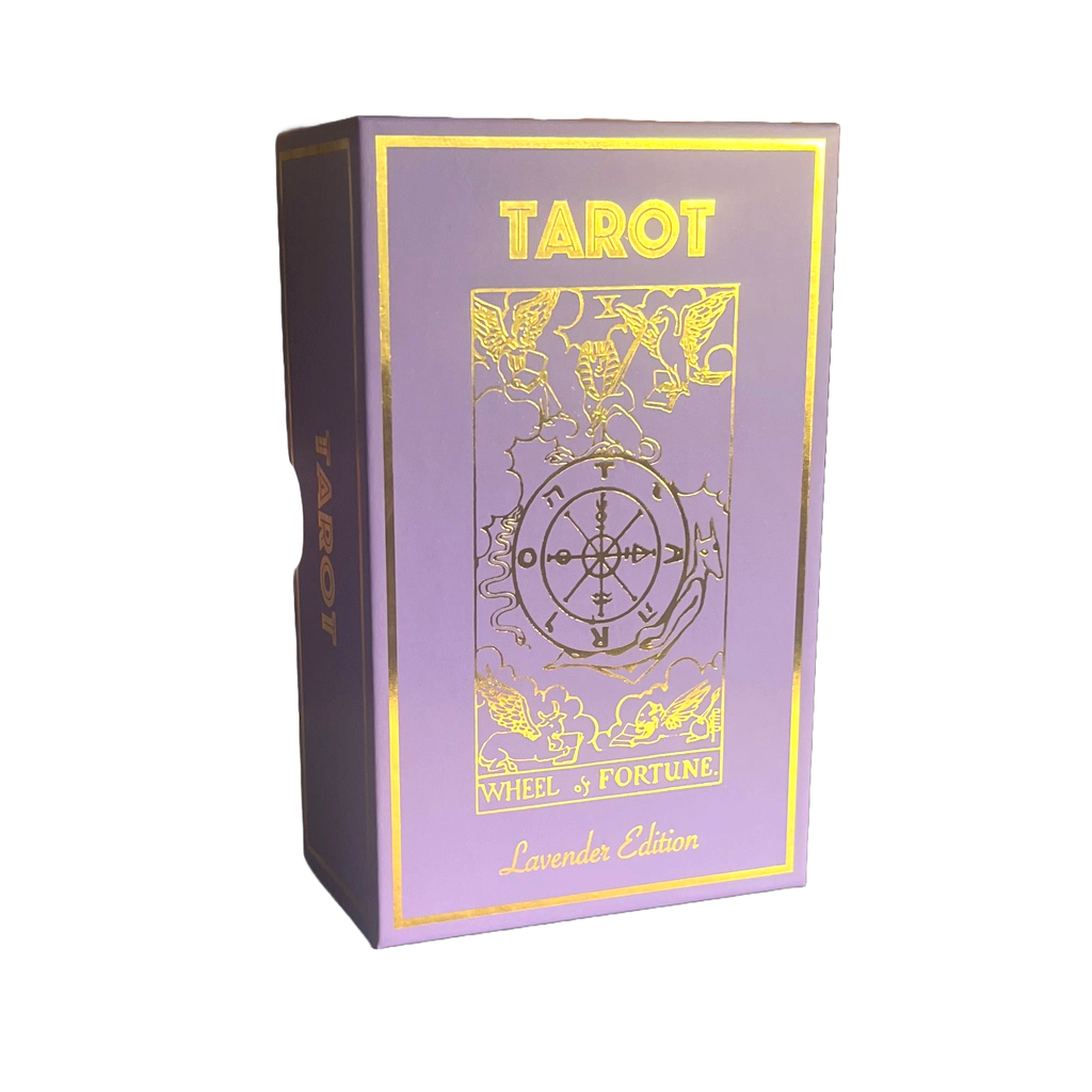 lavender/gold foil classic tarot deck & guidebook