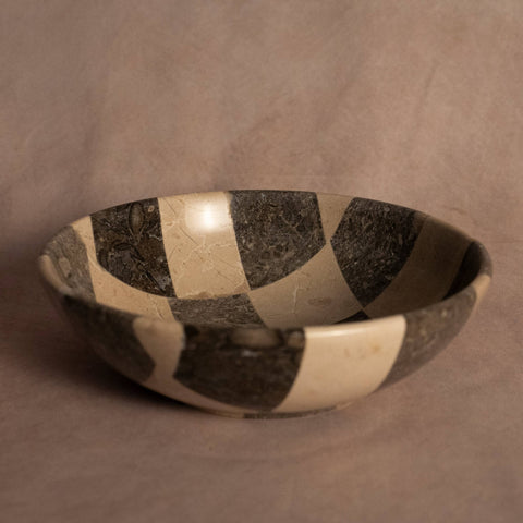 stone checkered bowl