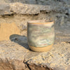 hand thrown thumbprint stoneware cortado cups