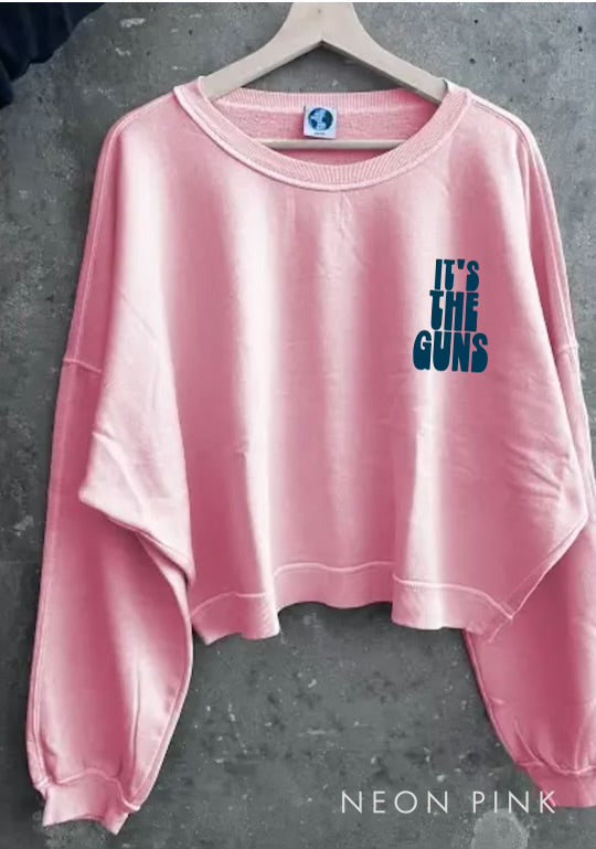 it’s the guns western cropped sweatshirt