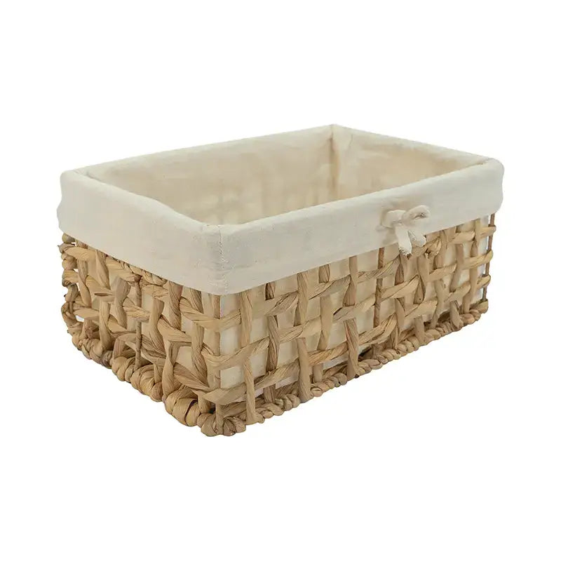 woven storage baskets with cotton liner {set of 3}