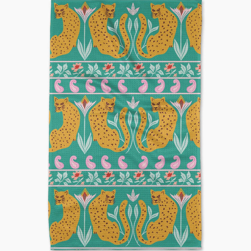 jungle blooms tea towel