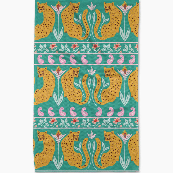 jungle blooms tea towel