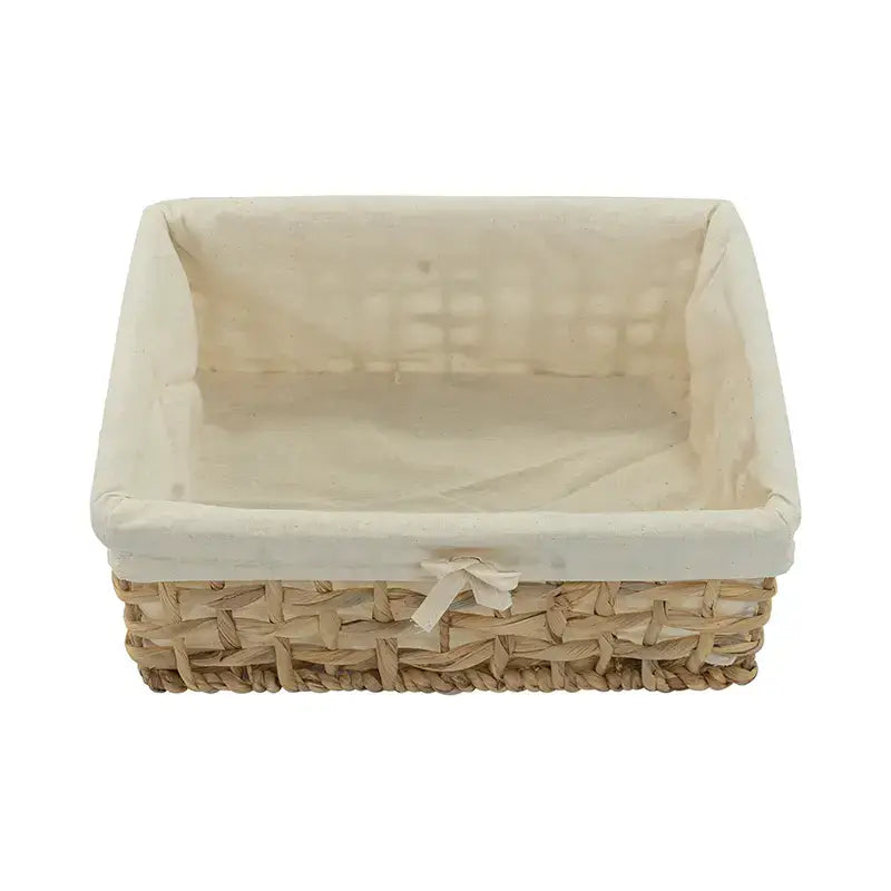 woven storage baskets with cotton liner {set of 3}