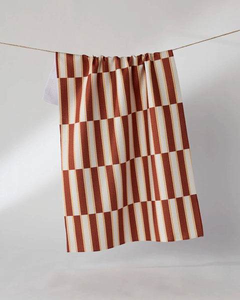 harvest stripe tea towel