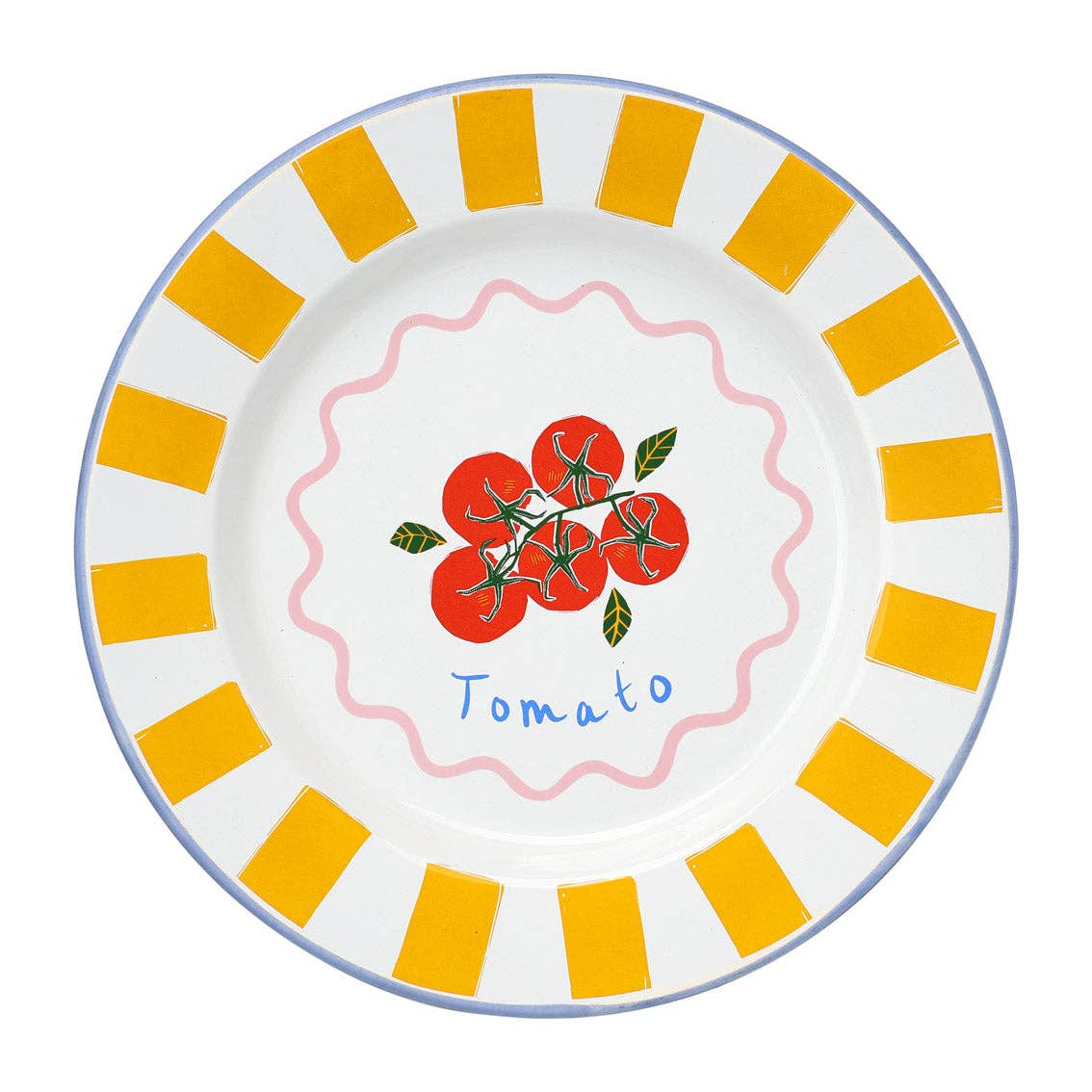 tomato enamel plate large