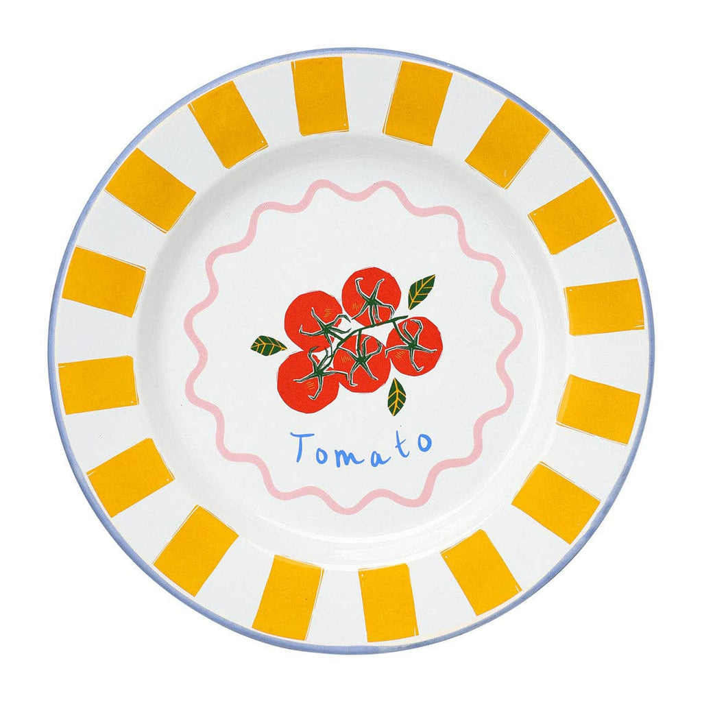 tomato enamel plate large