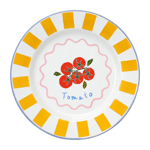 tomato enamel plate large