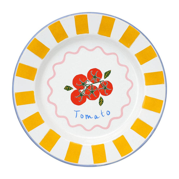 tomato enamel plate large