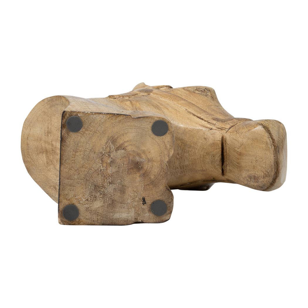 wooden horse head figurine 11 in.