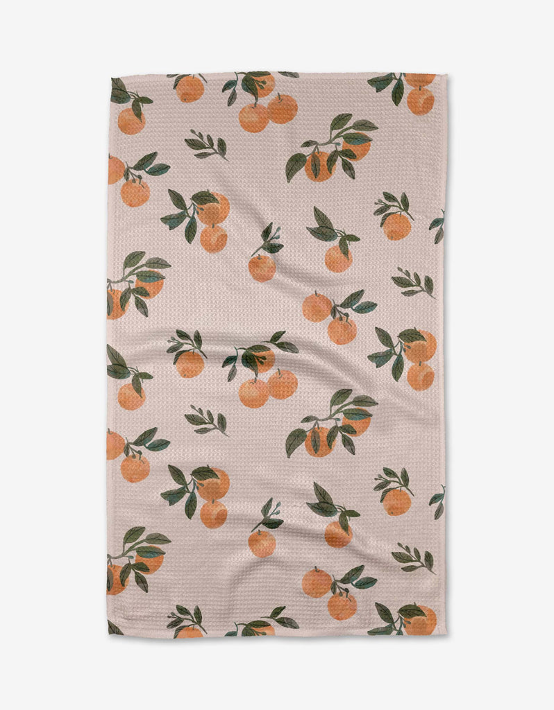 pretty in peach tea towel