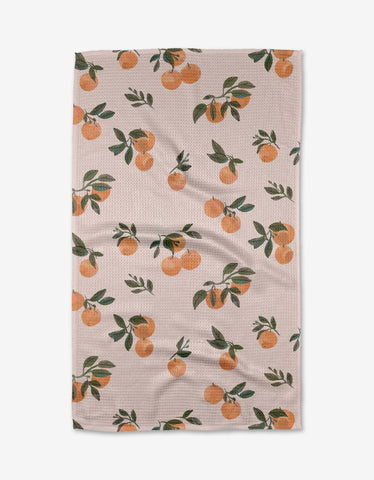 pretty in peach tea towel