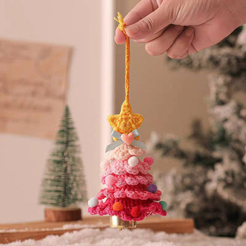 crochet holiday bell tree ornament