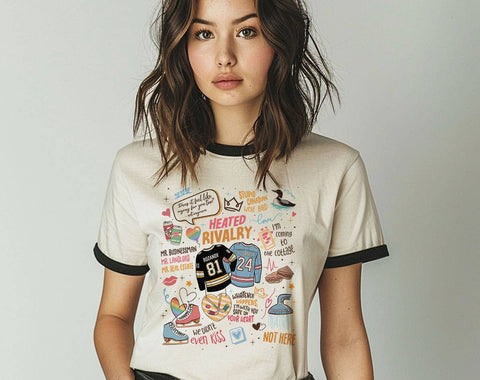 heated rivalry collage ringer shirt