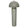 black striped papier mache floor lamp