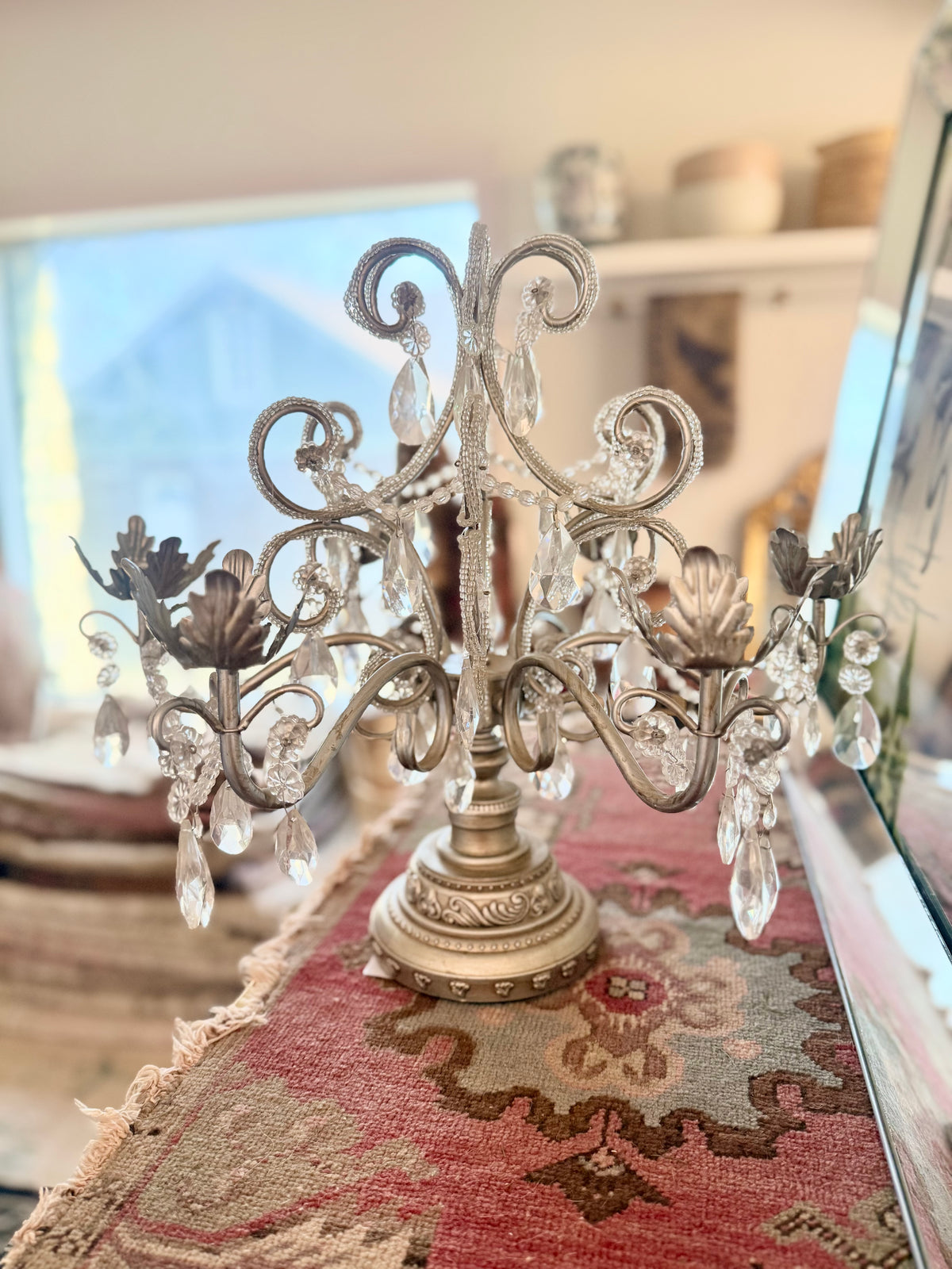 silver crystal chandelier candelabra