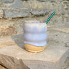 periwinkle ceramic bubble cup with straw