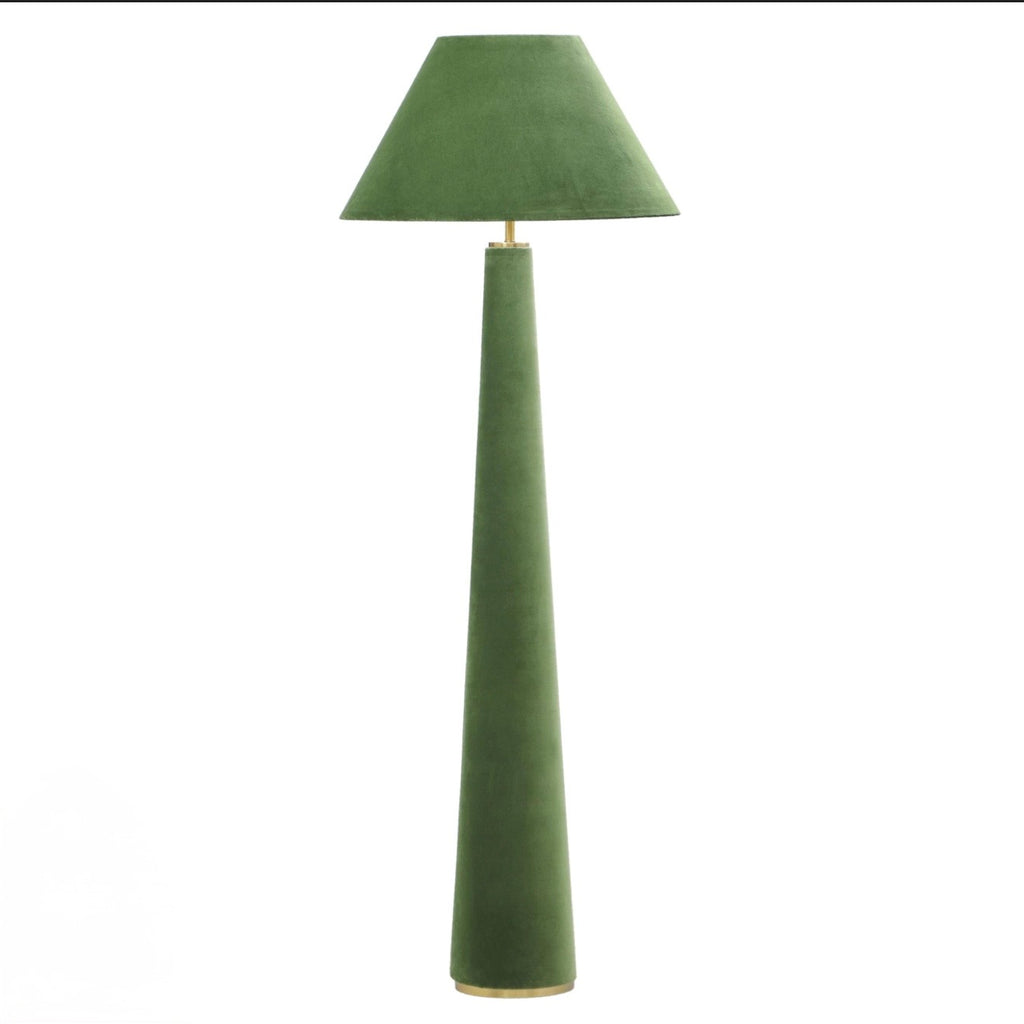 moss green velvet floor lamp