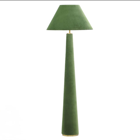moss green velvet floor lamp