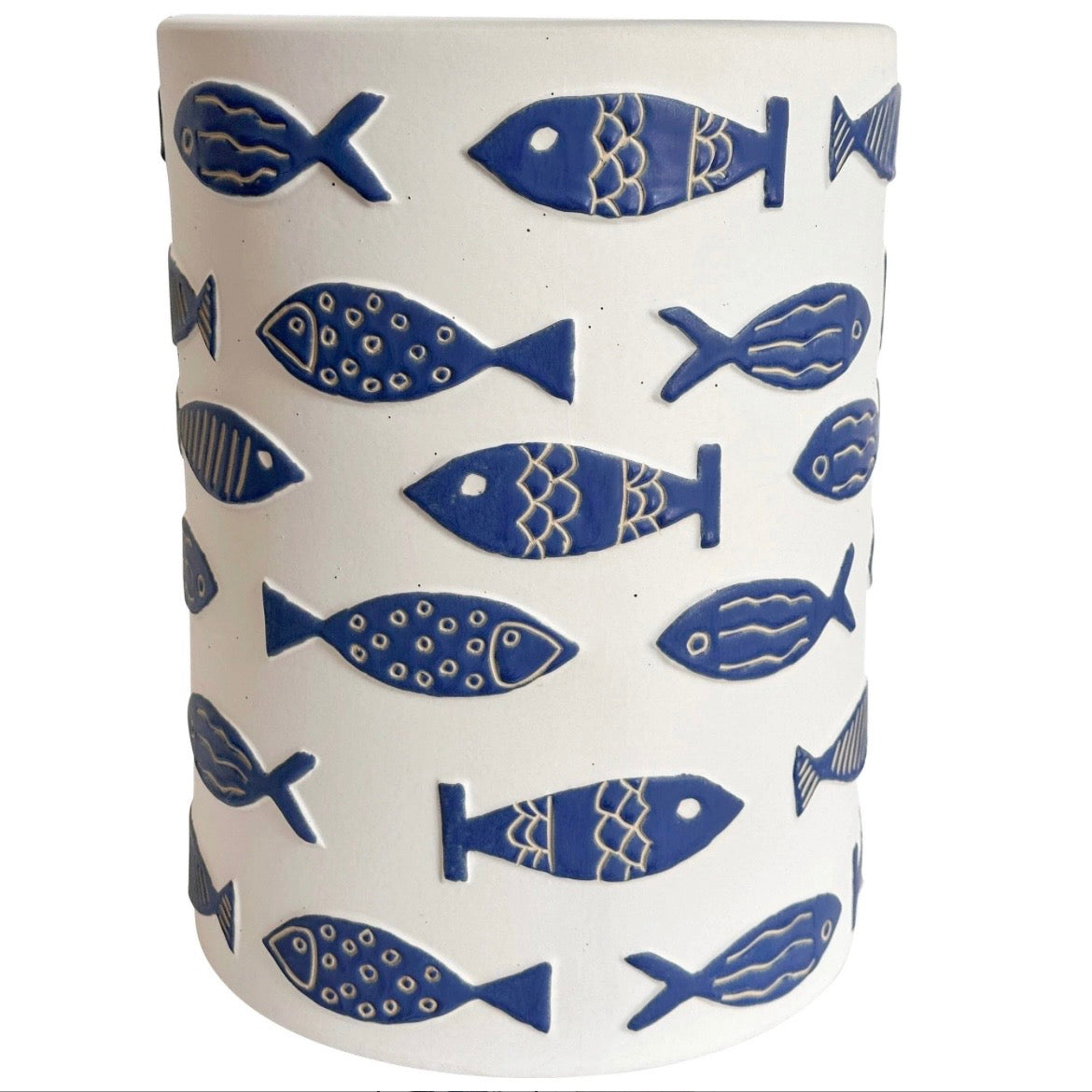 blue fish ceramic indoor/outdoor table