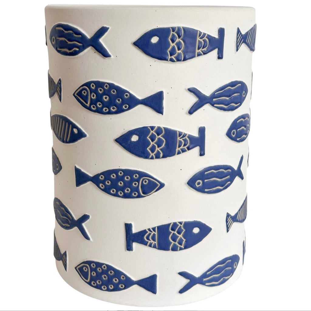 blue fish ceramic indoor/outdoor table