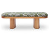 olive green leopard jacquard bench