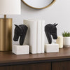 white/black metal horse head bookends