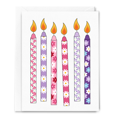 floral candles birthday card