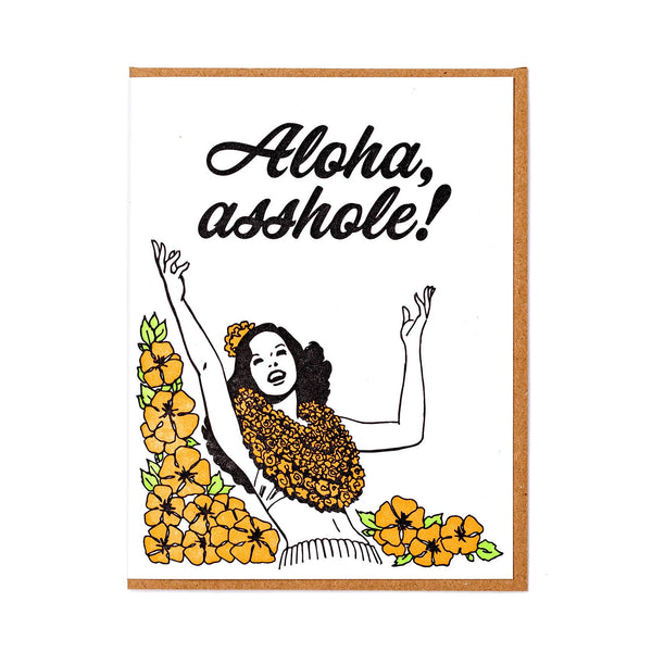 aloha asshole! card