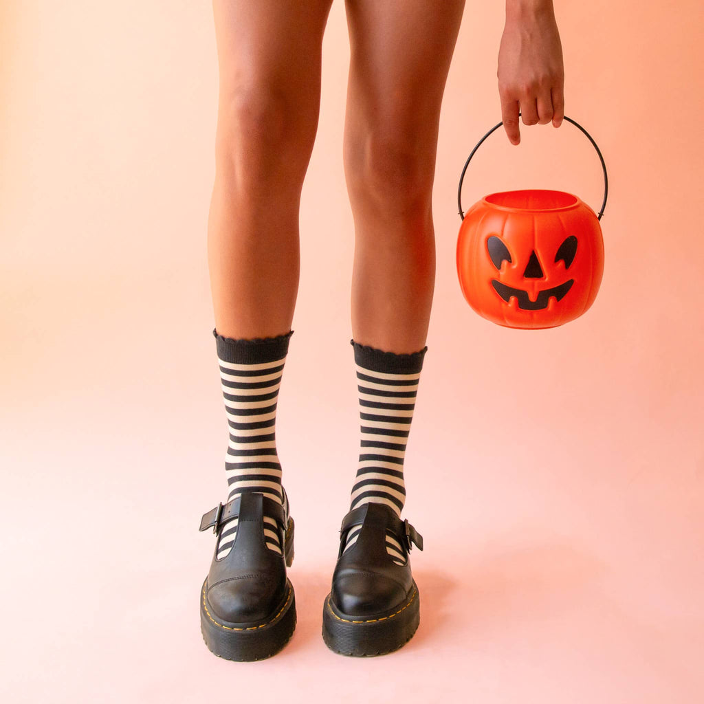 black striped socks