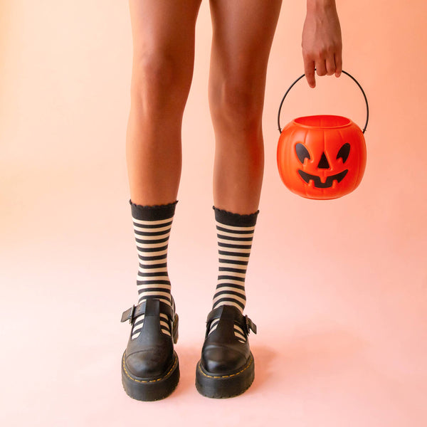 black striped socks
