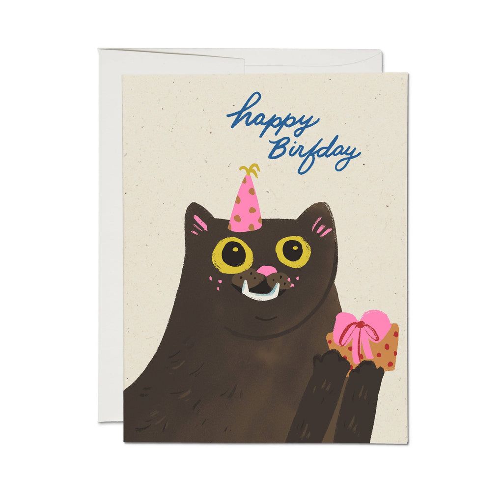 happy birfday cat card
