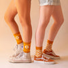 checker crew socks {retro brown & ivory}