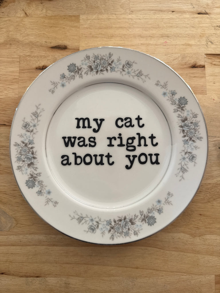 my cat was right plate