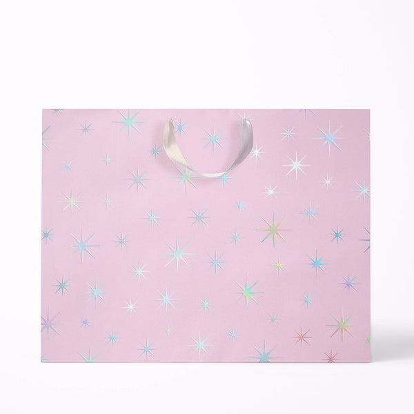 holographic {pink} starburst gift bag {large}