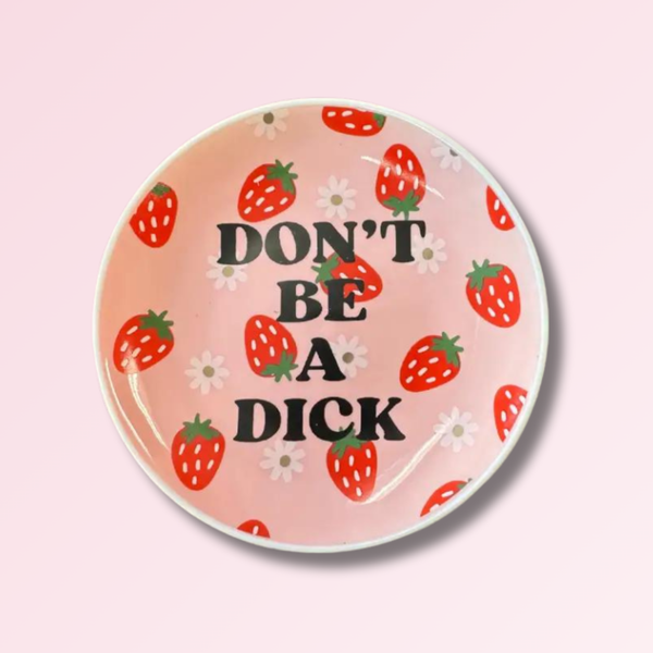 don't be a dick {round} trinket tray