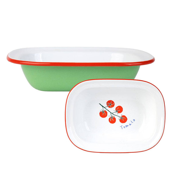 tomato green oven enamel dish