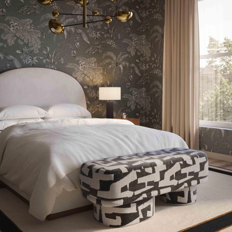 black & white jacquard bench {shipping not available}