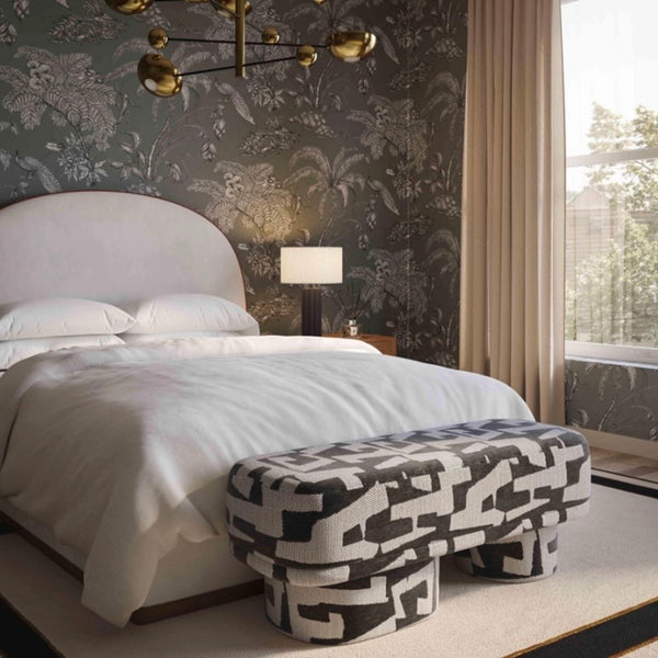 black & white jacquard bench {shipping not available}