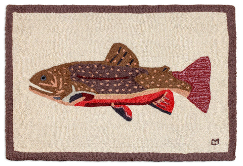 maple trout hooked rug