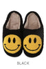 smiley face slippers {black}