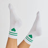 heart & stripe {green} grip sock