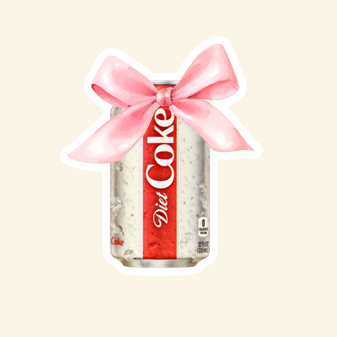 diet coke {pink bow} sticker